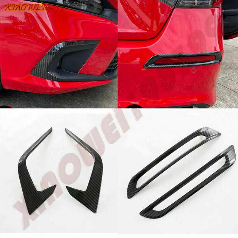 Carbon Fiber Front Rear Fog Light Lamp Frame Cover Trim for Honda for Civic 22-2024