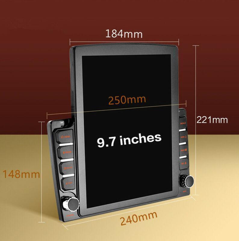 Android Stereo WiFi Player Car Radio GPS Navigation 9.7 Vertical Touchscreen
