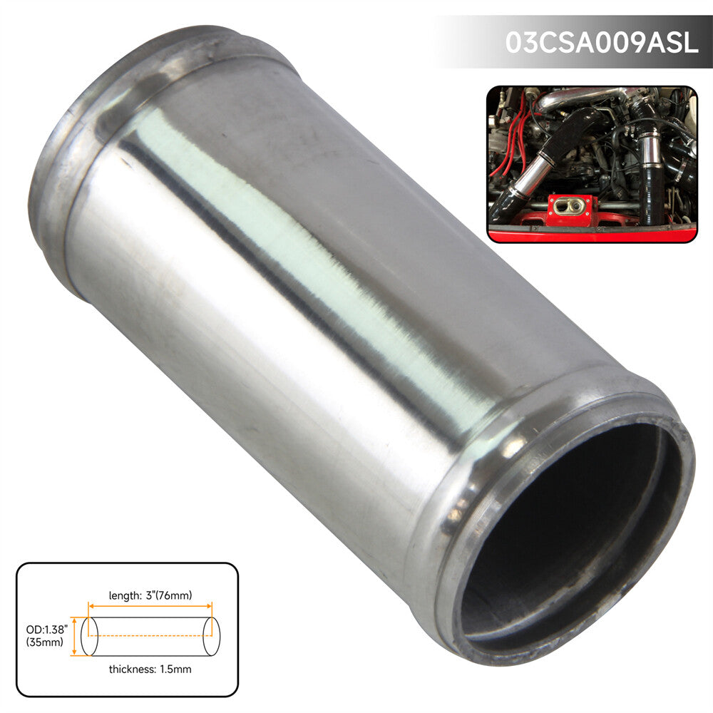 Aluminum Hose Adapter Tube Joiner Pipe Coupler Connector 35mm 1.38 Inch L=76mm
