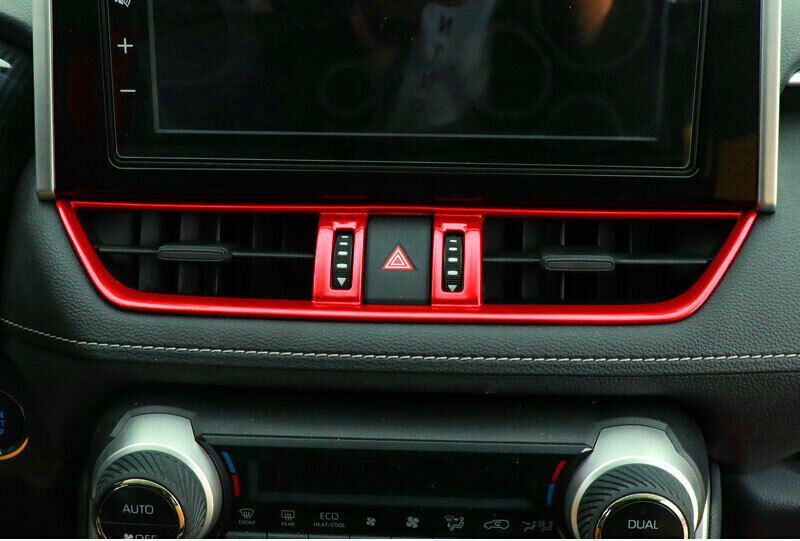 for Toyota RAV4 2019-2022 Inner Red Central Console Air Outlet Vent Frame Trim