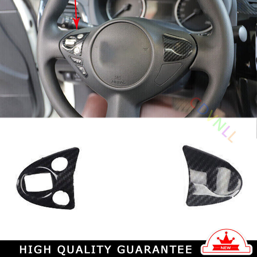 Car Steering Wheel Button Frame Trim Fit for Nissan Sentra 2013-19 Carbon Fiber