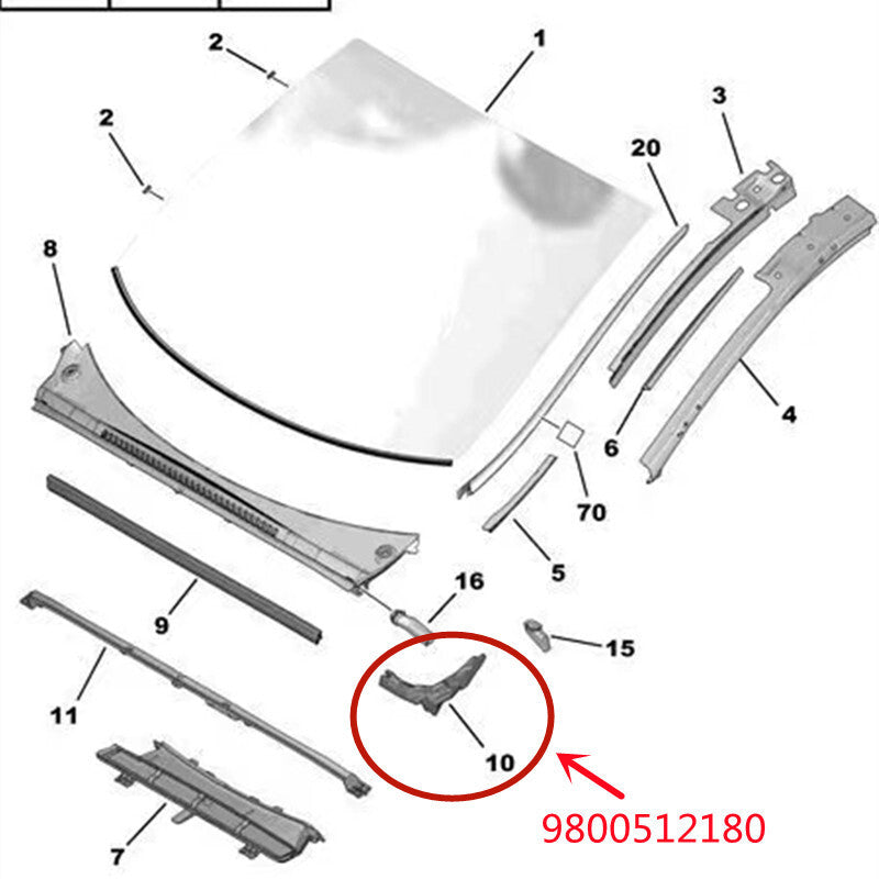 9800512180 9800512080 for Peugeot 3008 5008 front cover foam foam Buffer block