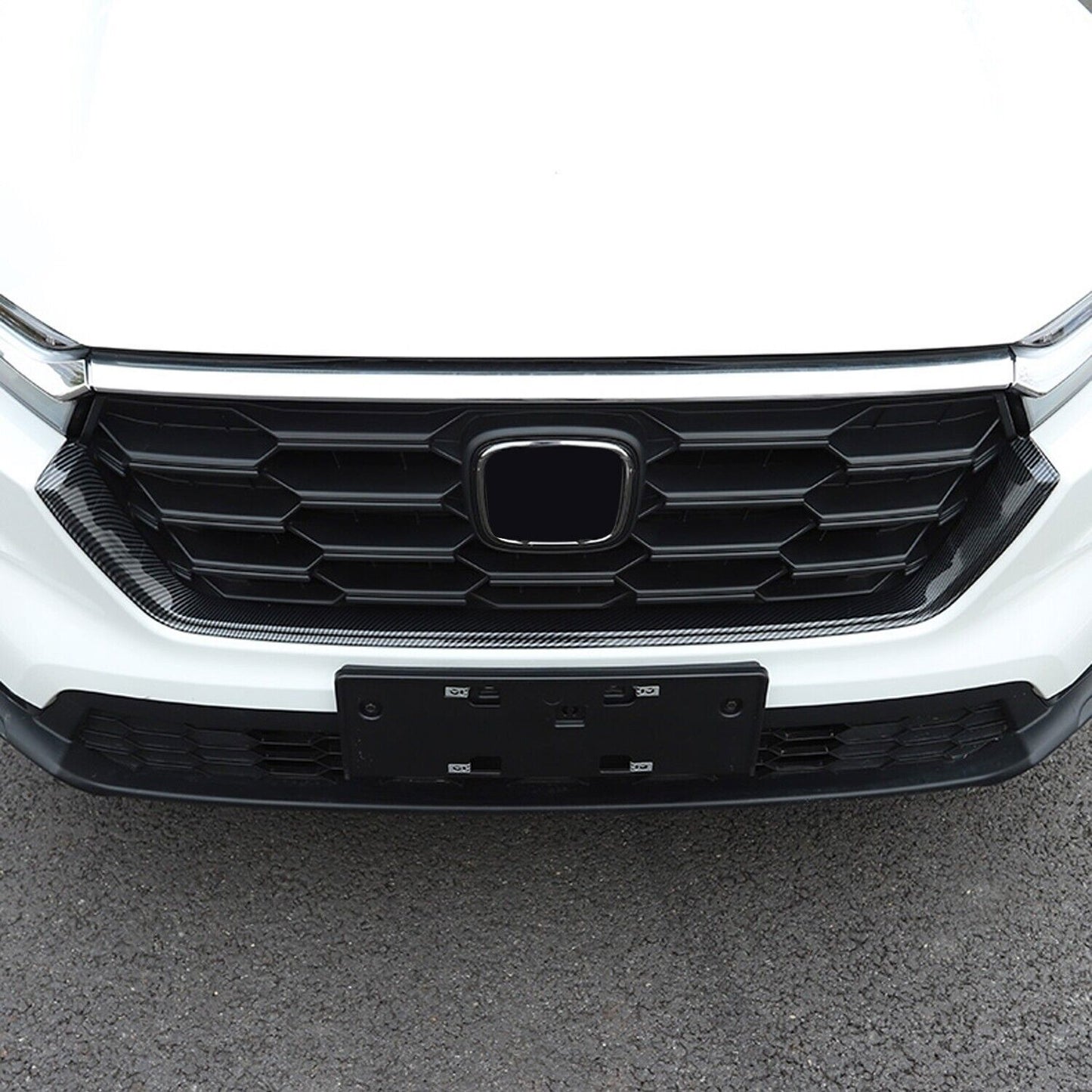 for Honda CR-V 2023-2024 Carbon ABS Front Bumper Grille Lower U Shape Trim Strip