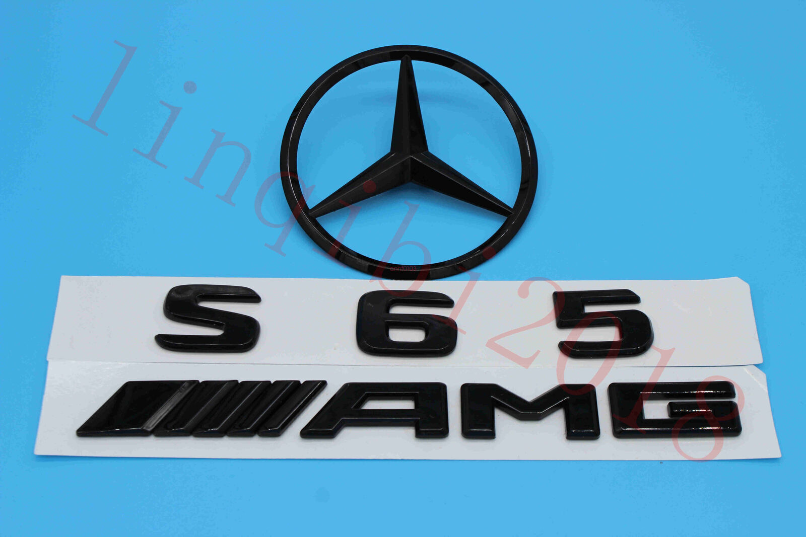 Gloss Black S65 AMG Trunk Logo Sticker Decal Emblem Badge Package for W221 S65