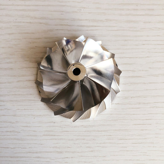 RHF5 Reverse 52.46/67.20 mm 7+7 Blade Performance Turbine Billet Compressor Wheel