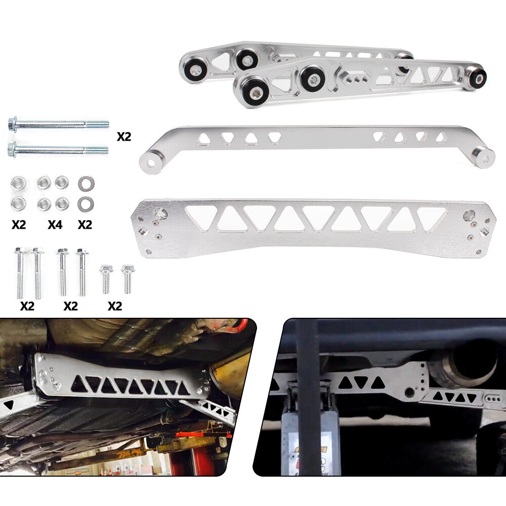 Silver Rear Lower Control Arms Subframe Brace Tie Bar for 96-00 for Honda for Civic EK
