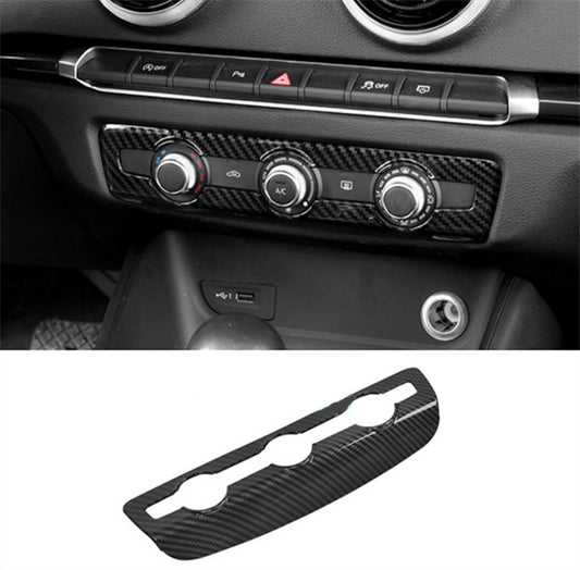 Carbon Fiber Style Air Conditioning Panel Cover Trim for Audi A3 8V S3 2014-2020