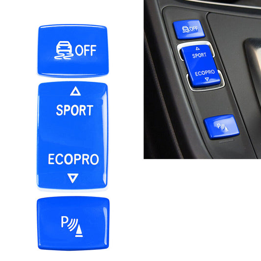 Gear Shift Button Trim for BMW F20 F21 F22 F23 F30 F31 F34 F32 F33 F36 Blue 3Pcs