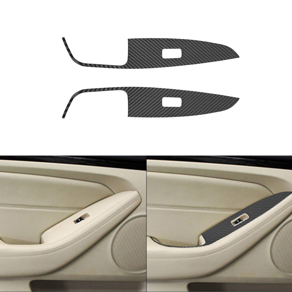 2X Carbon Fiber Rear Door Window Control Cover Trim for KIA Cadenza 2014-2016