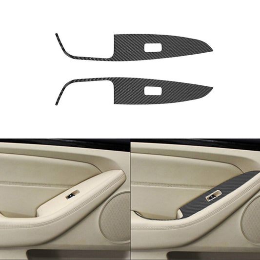 2X Carbon Fiber Rear Door Window Control Cover Trim for KIA Cadenza 2014-2016