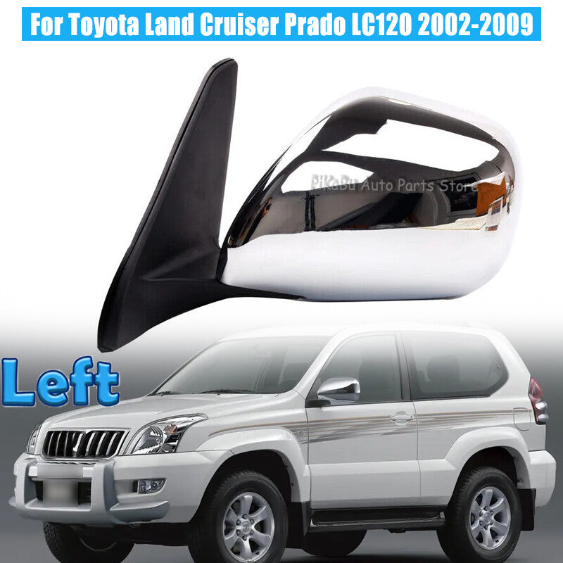 Left Chrome Side Door Mirror 5-Pin for Toyota for Land Cruiser Prado LC120 2002-2009