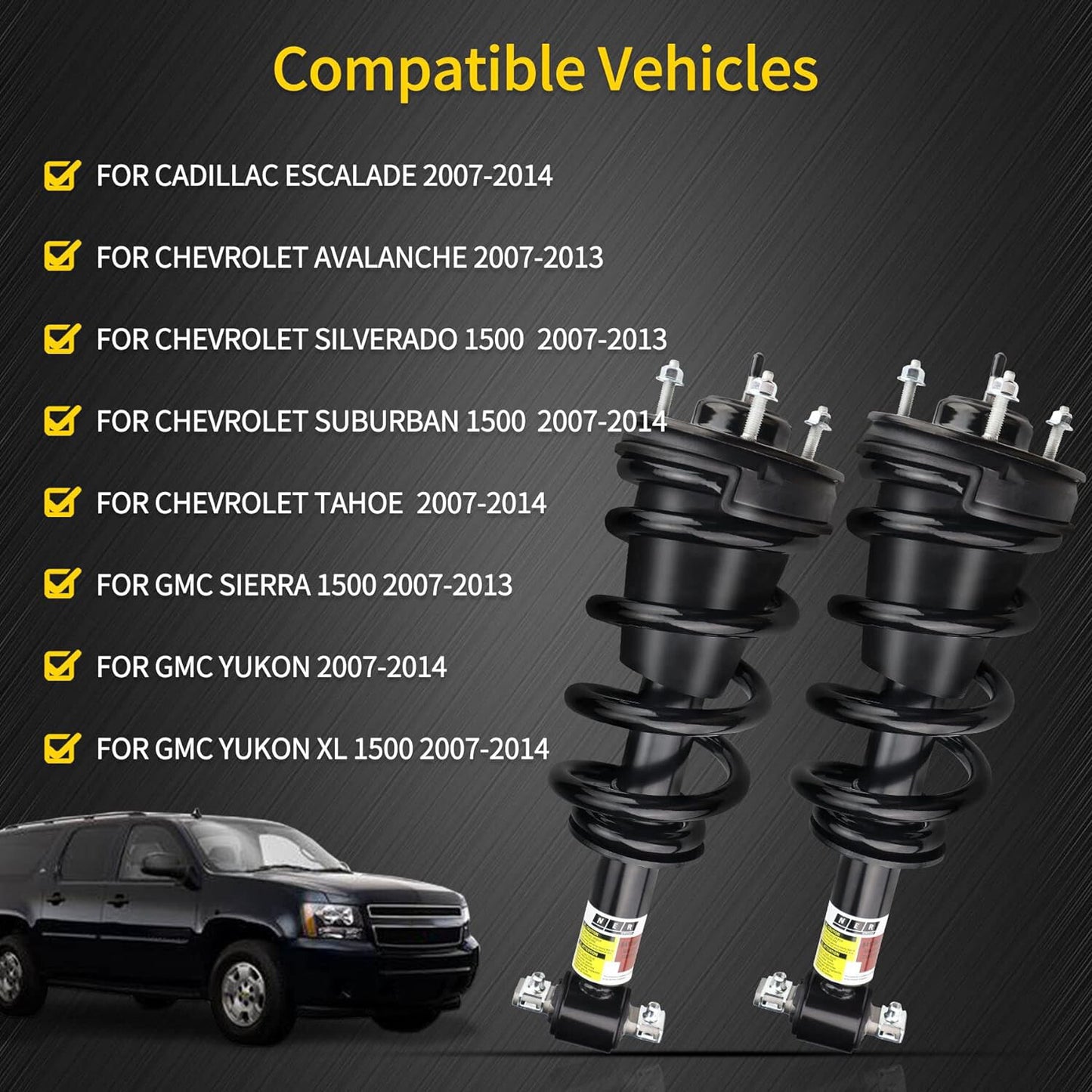 Two rear LH&RH Assys shock absorber struts suitable for Lincoln MKZ Gas Electric EV 2013 - 2020