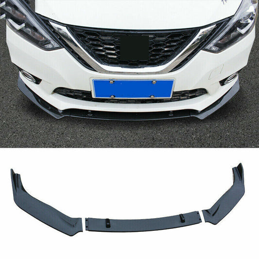 3x For 2016-2019 for Nissan Sentra ABS Carbon Look Front Bumper Body Kit Spoiler Lip