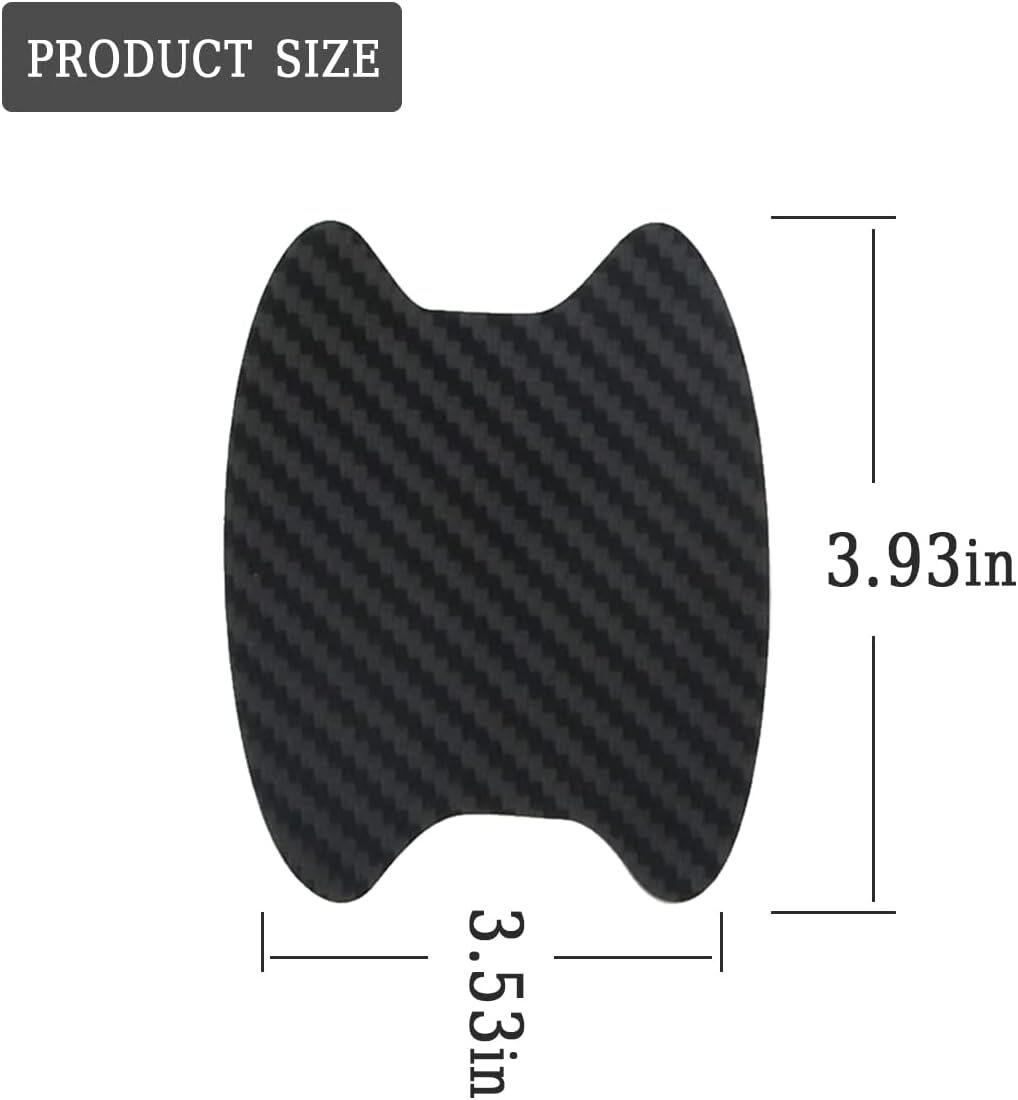 4Pcs Silver Carbon Fiber Car Door Handle Anti-Scratch Protector Film Sticker