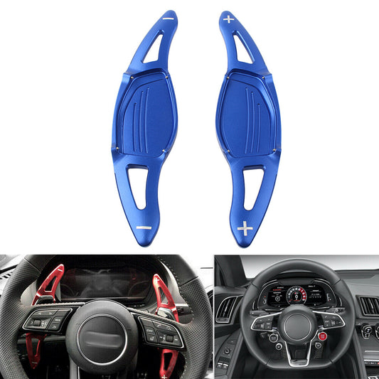 Car Steering Wheel Paddle Shifter Cover Trim Fit for Audi R8 RS3 RS4 RS5 TT RS Blue
