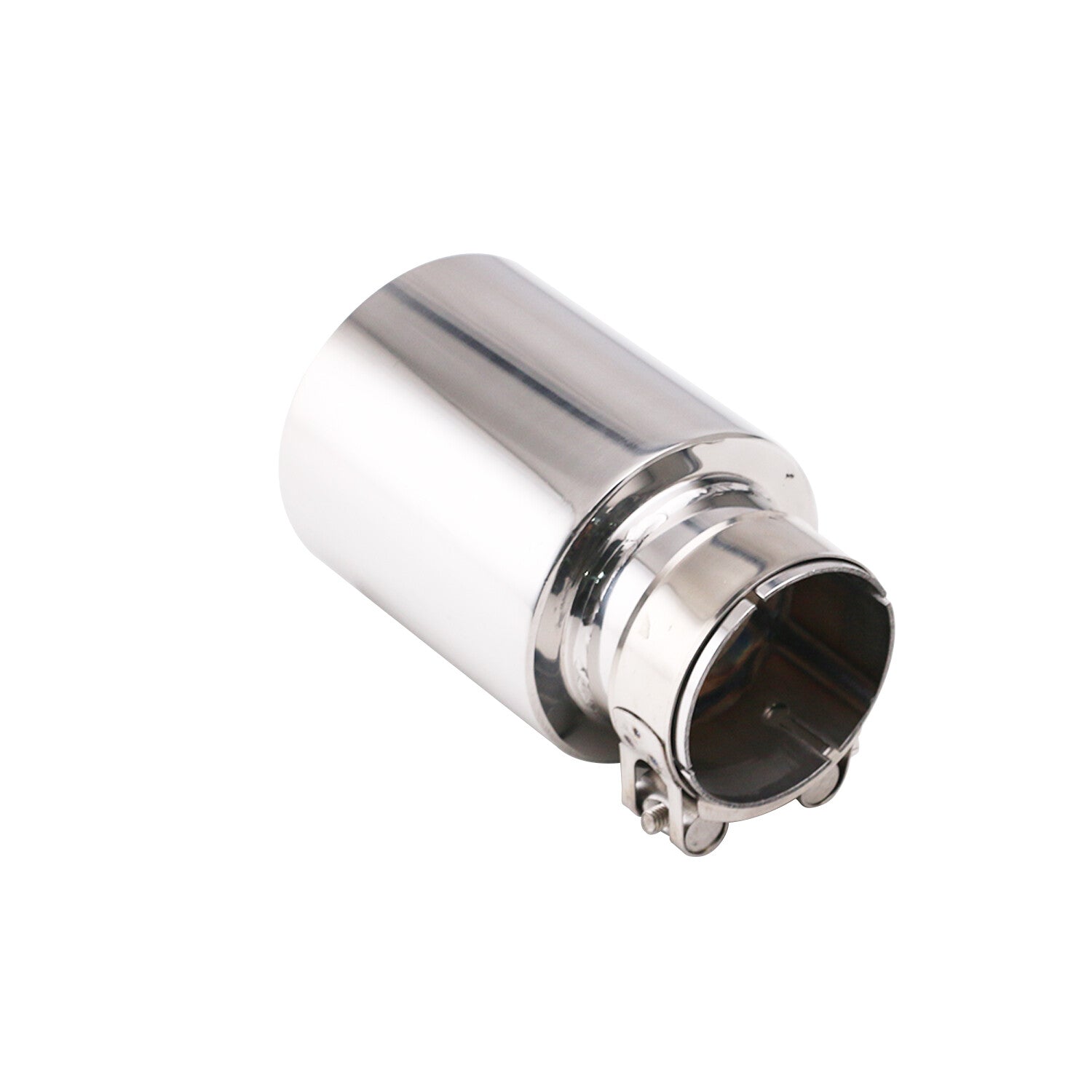 1PC Universal 2.5'' Inlet 3.5'' OD Exhaust End Tips Clamp-on Pipe Tip 145mm
