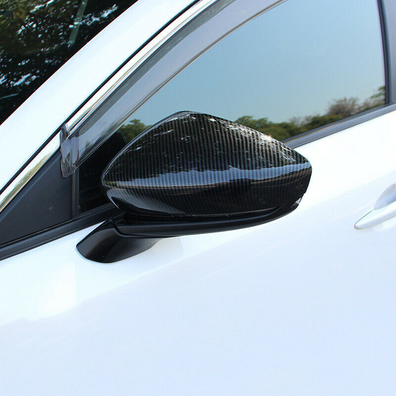2X for Mazda 3 Axela 2019-2023 Carbon Fiber Side Rearview Door Mirror Cover Trim