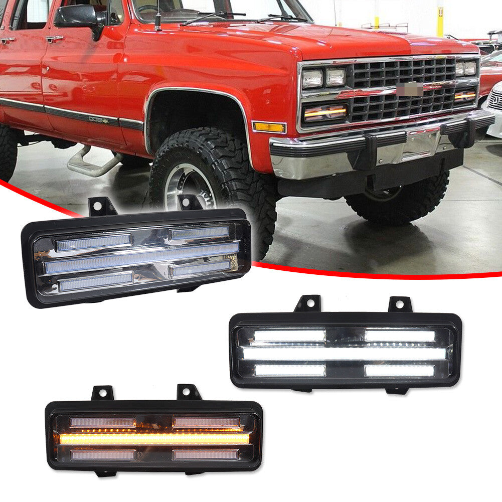 Transparent Switchback LED Front DRL Signal Light for Chevrolet for GMC Van Jimmy Pickup Unit