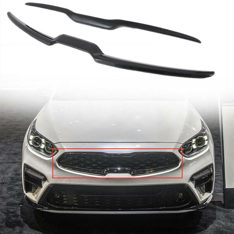 2019-2022 Carbon Fibre ABS Front Central Grille Cover Molding Trim for Kia Forte