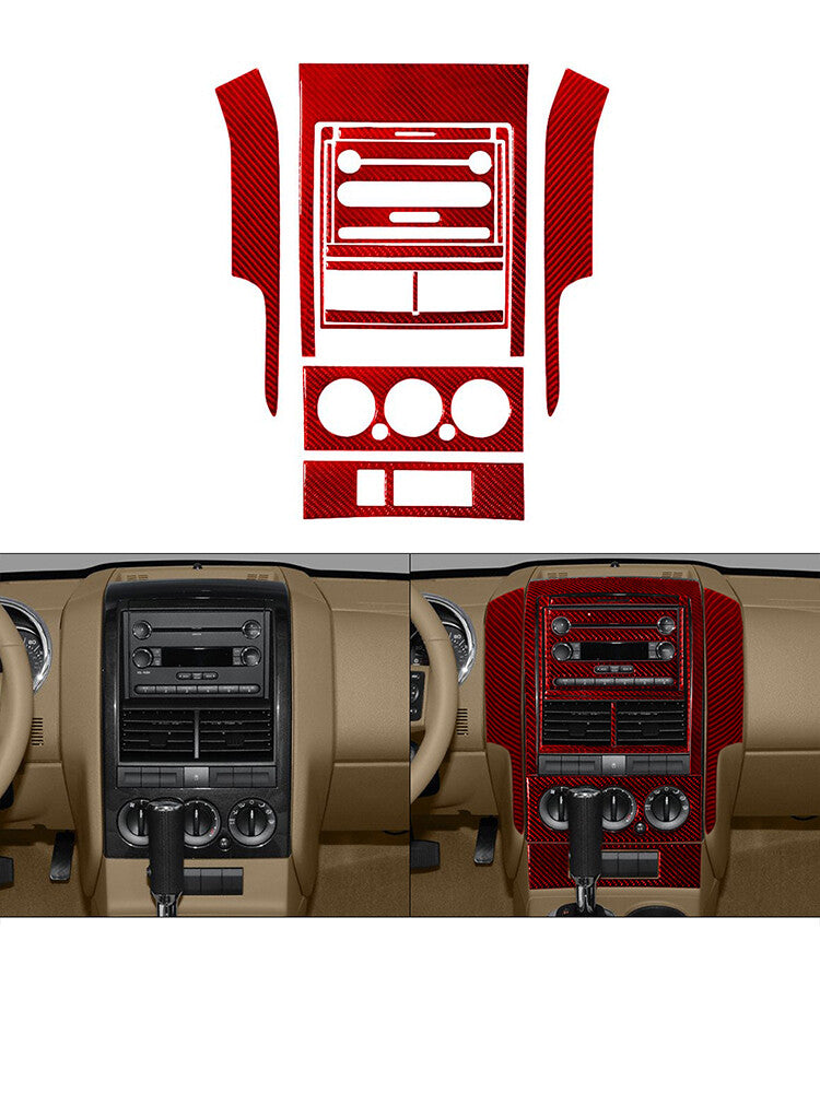 Red Carbon Fiber Interior Full Set Cover Trim Kit for Ford Explorer 2008-2010