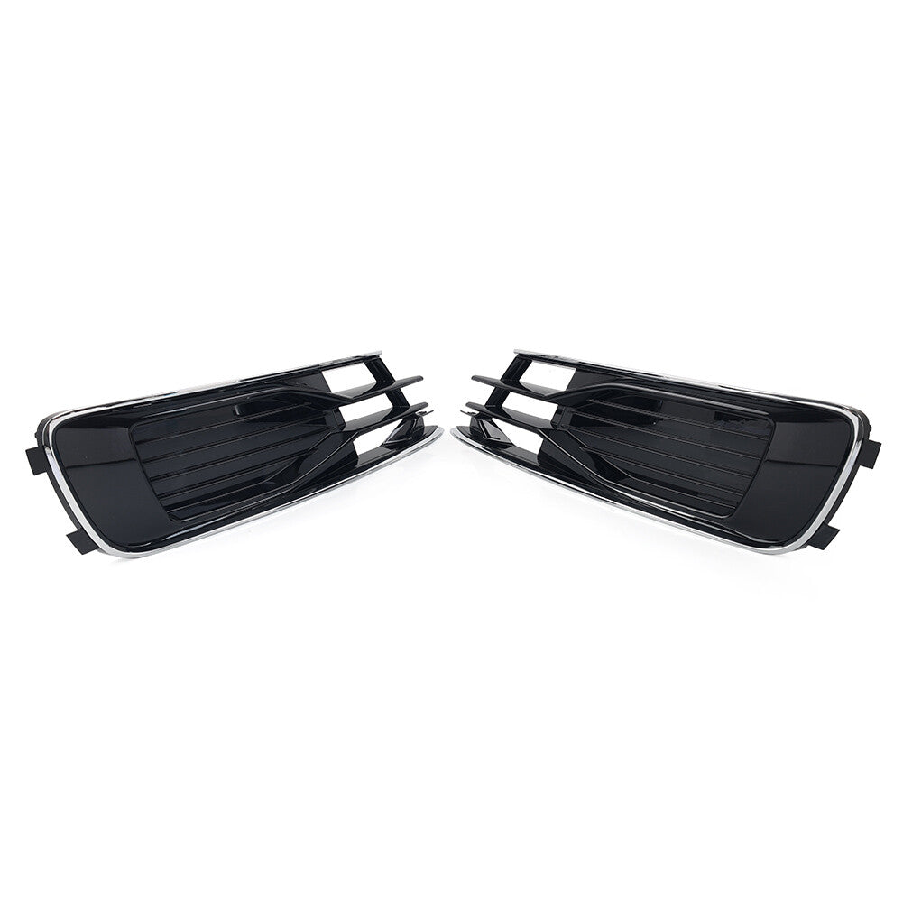 Front Lower Bumper Grille Fog Light Grill Cover With Chrome Trim for Audi A6 C7