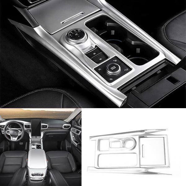 ABS Gearbox Panel Trim Center Console Silver Matte Look for Ford Explorer 20-24