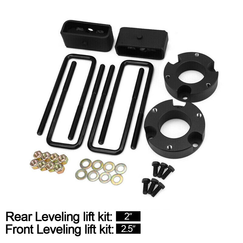 2.5-inch front and 2-inch rear leveling lift block kit with strut spacers for Tacoma 2005-2023.