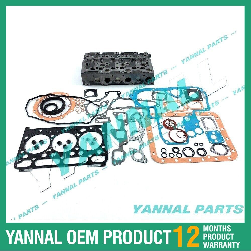 new D1703 cylinder head with full head gasket for Kubota Bobcat engines.