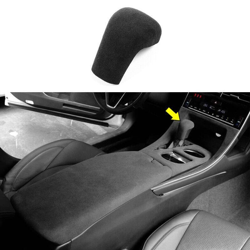 Black Suede Central Console Gear Shift Knob Trim Fit for Toyota for Avalon 2019-2021