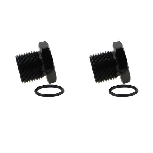 2PC 1/2-28 to 3/4-16 Automotive Threaded Oil Filter Adapter Black Aluminum Black