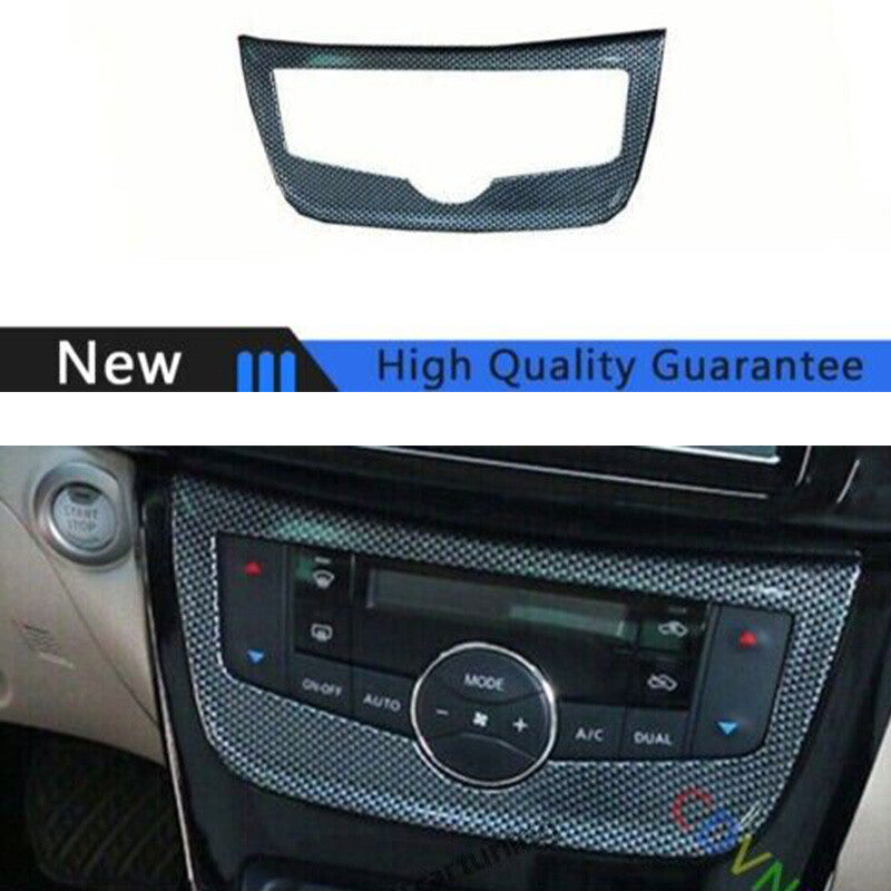 for Nissan Sentra 2013-2019 Carbon Fiber Console AC Button Control Frame Trim 1