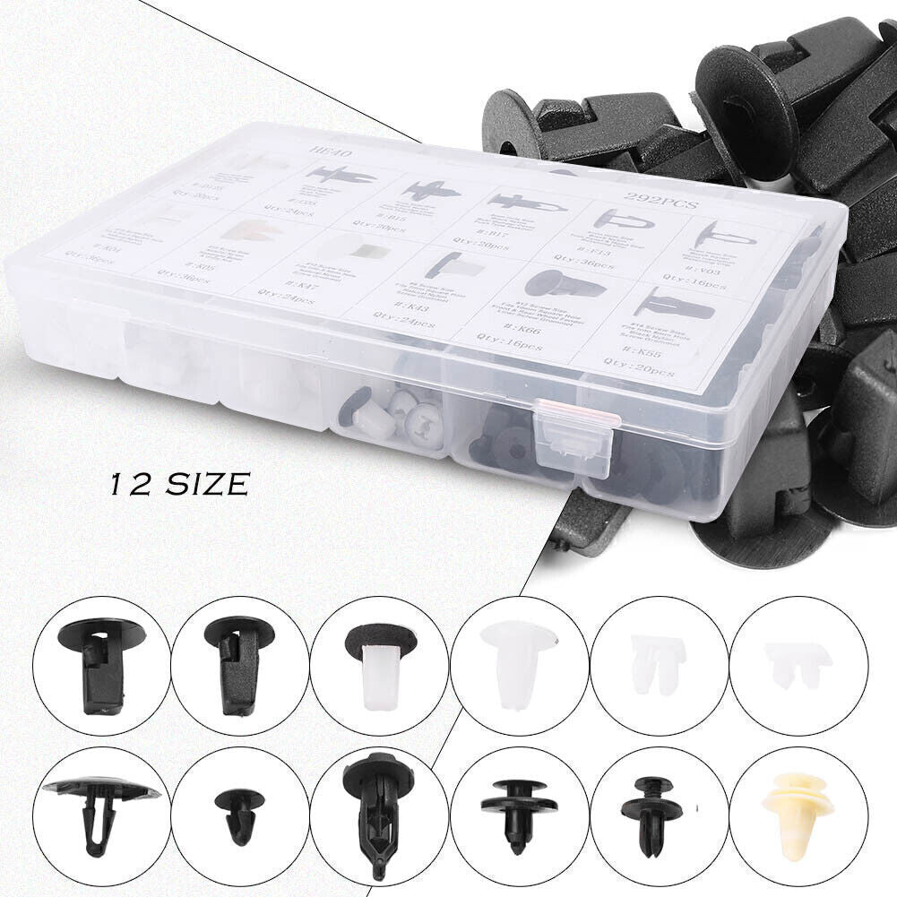 292x Car Body Clips Plastic Push Pin Fender Bumper Fasteners Rivet Screwdriver