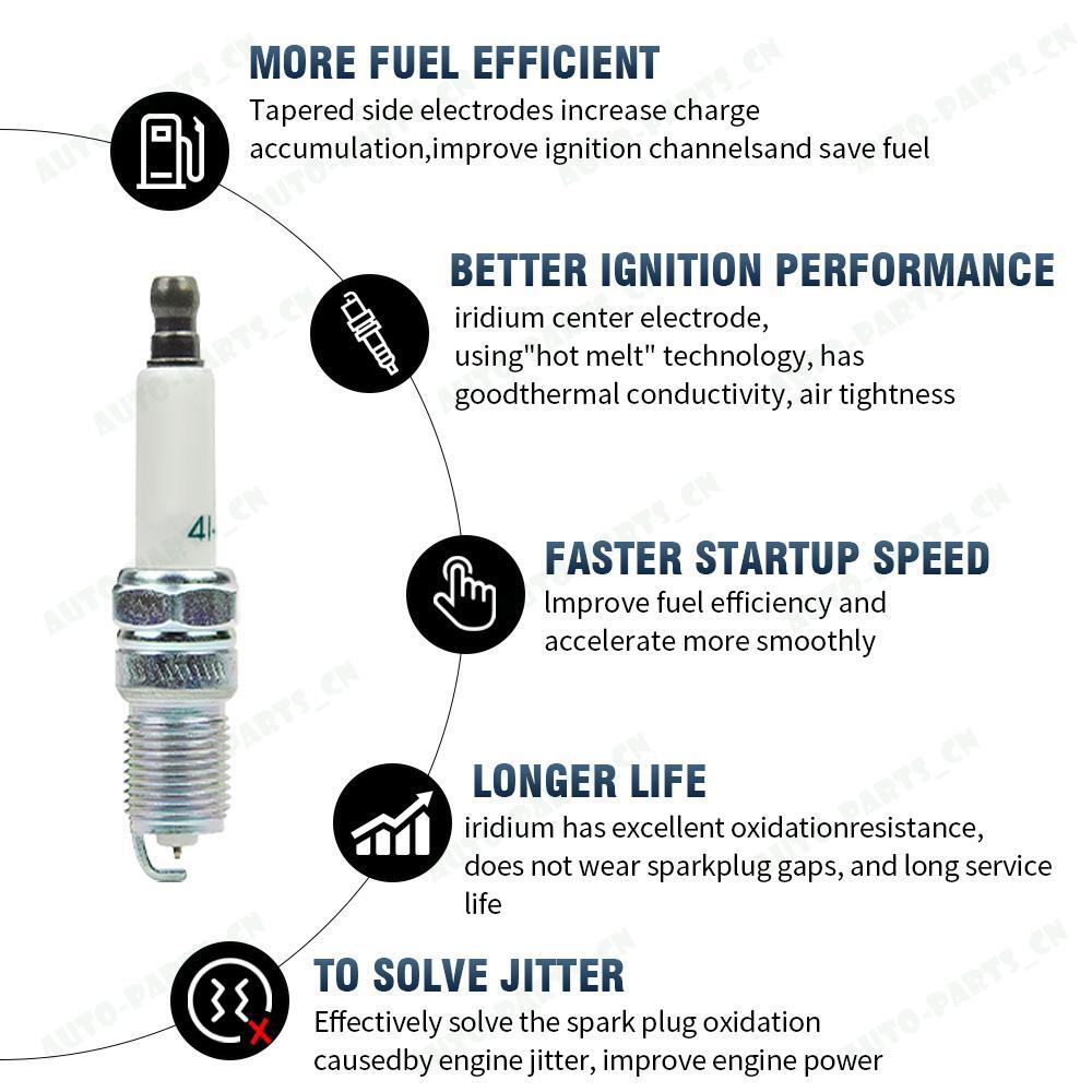 8-pack Platinum Spark Plugs 41-962 19299585 for GMI for Sierra for Chevrolet Silverado for PONTIAC