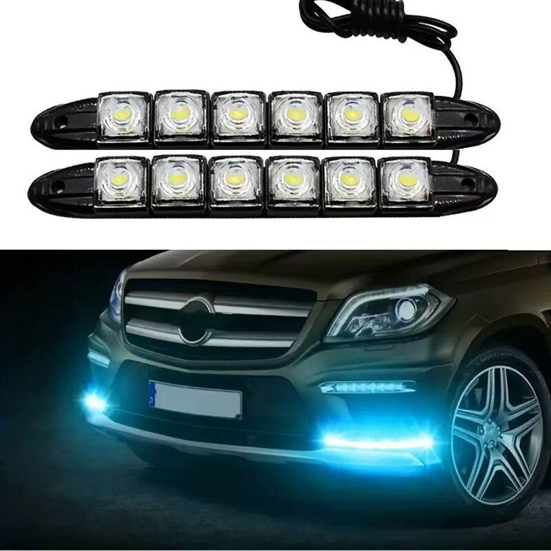 2Pcs LED Daytime Running Light White Waterproof Flexible Silicone Highlight Lamp