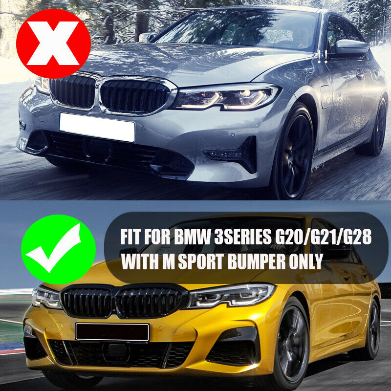 Carbon Fiber Style Front Bumper Lip Fits for BMW 3-Series M-Sport M340i 2019-2022