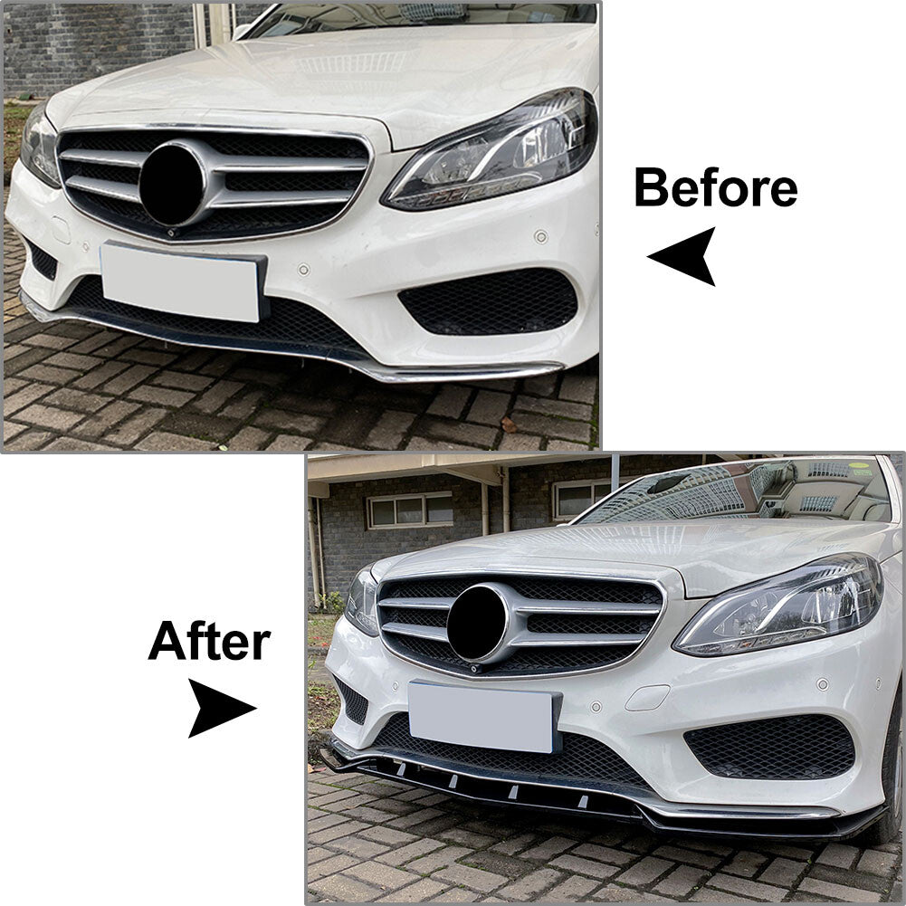 Front Bumper Lip Spoiler Kit Fit for Mercedes-Benz E Class W212 E200 E220 13-15 14