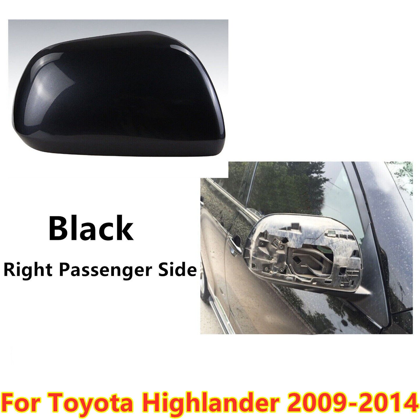 Right Passenger's Rear Mirror Cap Cover for Toyota Highlander 08-13