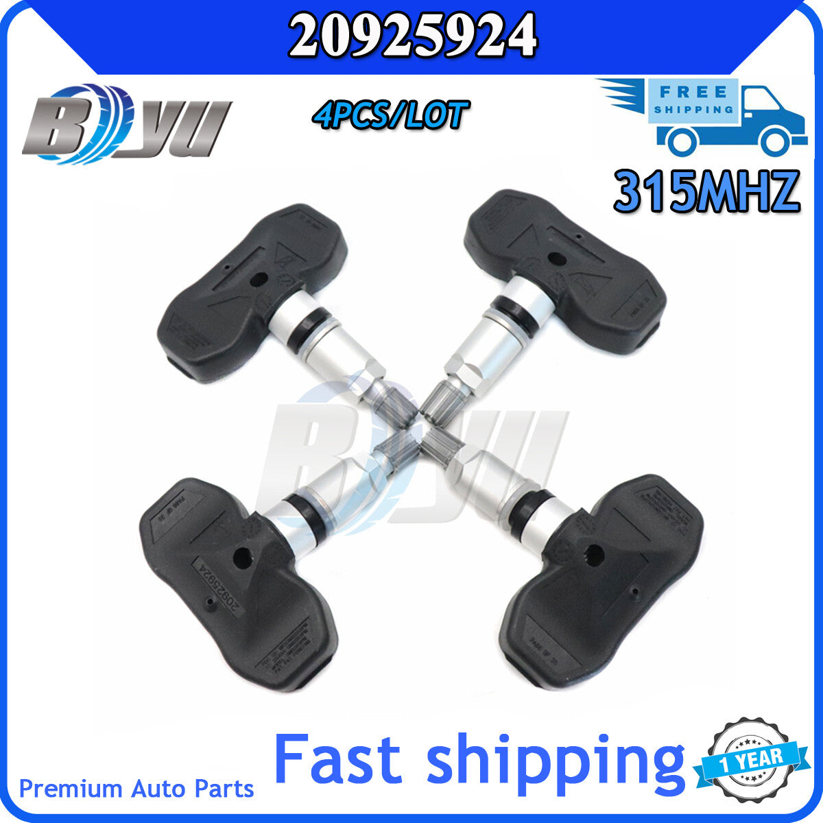 for Chevrolet for GMC for Buick for Saturn for Cadillac CTS 20925924 4PCS Tire Pressure Sensors
