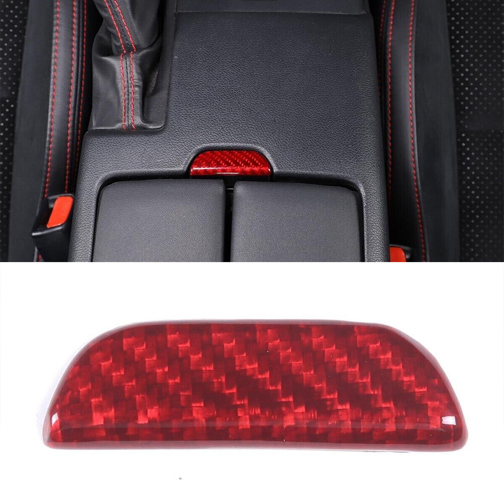 Red Carbon Fiber Armrest Box Switch Button Cover For Toyot@ 86 / for Subaru BRZ 2022+
