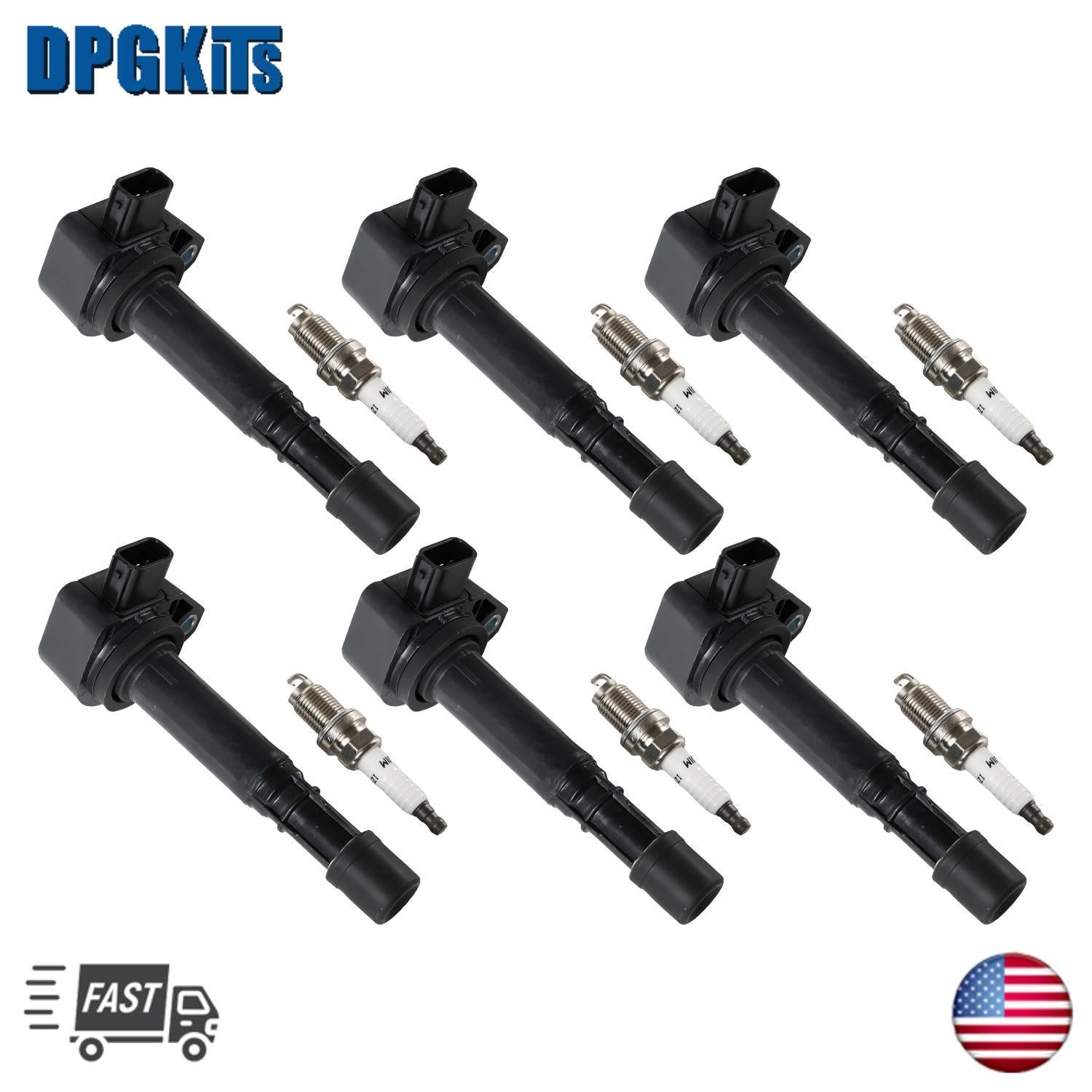 6 Ignition Coil  6 Platinum Spark Plug for Honda for Acura for Saturn 3.2L 3.5L