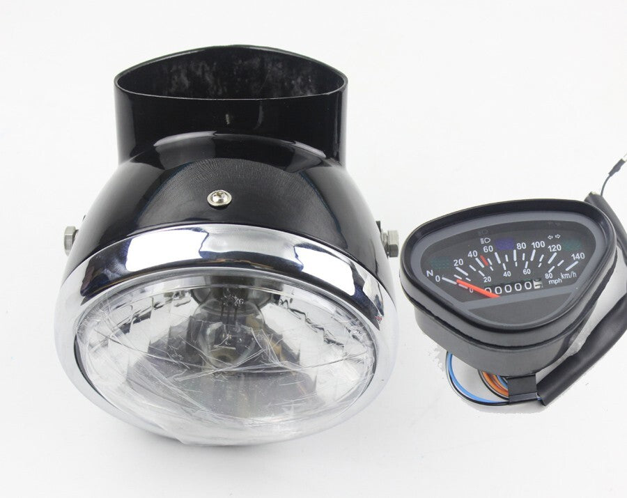 Black Plastics Headlight Headlamp 140 KM/H Speedometer for Honda Dax CT70 ST70