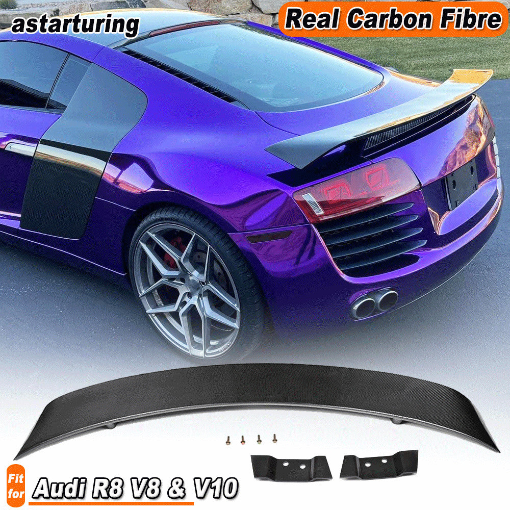Fit for Audi R8 GT V8 V10 2008-2015 REAL Carbon Rear Trunk Spoiler Lip Lid Wing