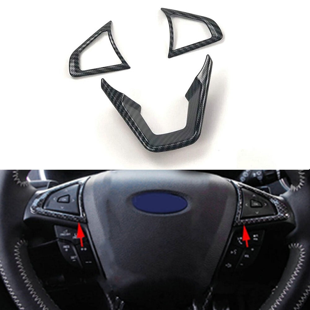 3 Pcs Carbon Fiber Color Steering Wheel Cover for Ford Fusion For Mondeo Edge