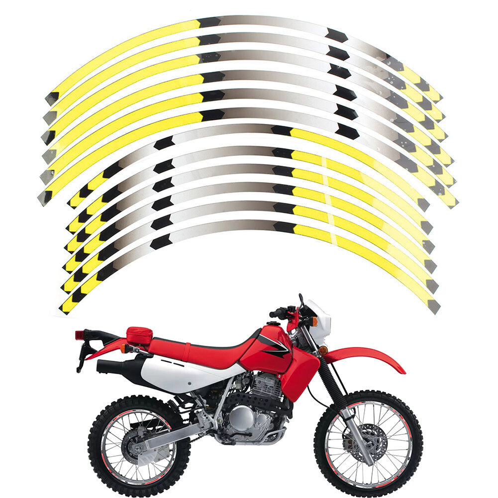 for HONDA XR650L XR250l Rim 21/18 Stripes Wheel Decals Tape Stickers Yellow