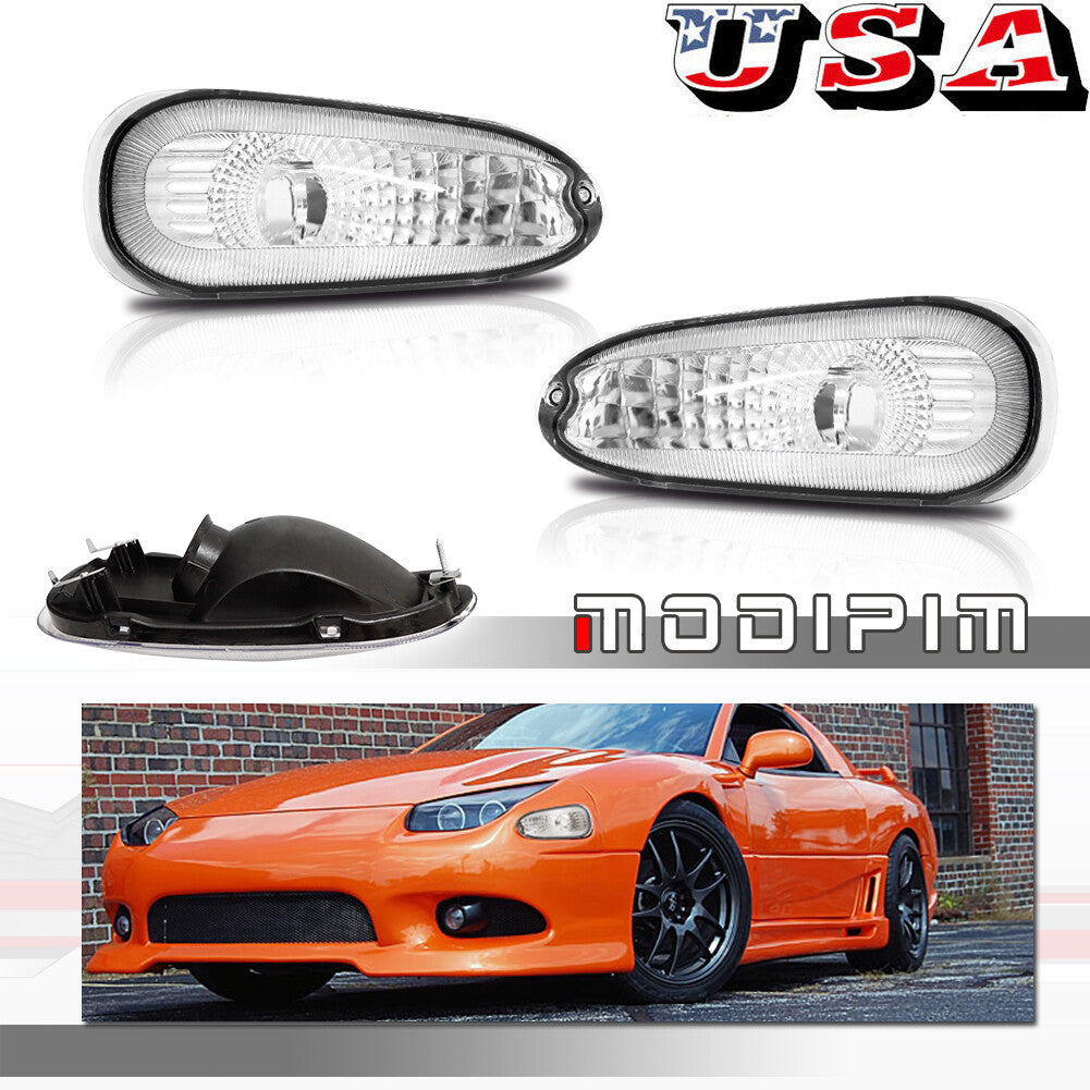 2-Pack Transparent Front Turn Signal Lens for Mitsubishi 3000GT (1994-1998)