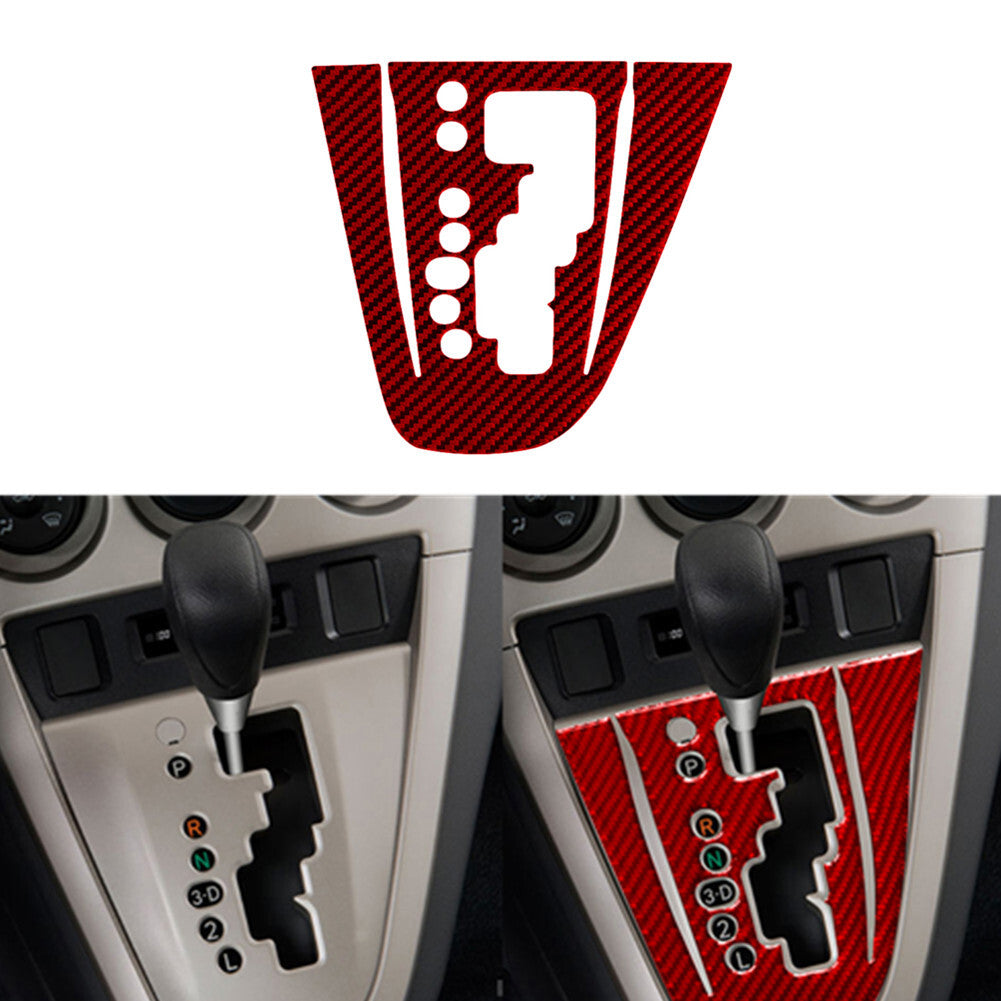 Red Carbon Fiber Gear Shift Panel Frame Cover Trim for Toyota Matrix 2009-2014