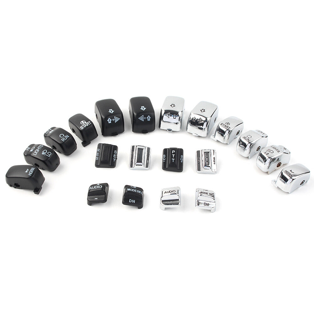 Fit for Harley Touring 96-13 Hand Control Switch Cover Housing Button Cap Set 10x
