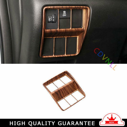 Headlight Button Frame Cover Trim for Honda CRV CR-V 2017-2022 Matte Peach Wood