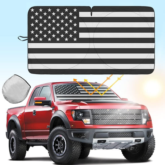 for Ram 1500 2500 3500 Car Windshield Sun Shade US Flag UV Block Shield Cover