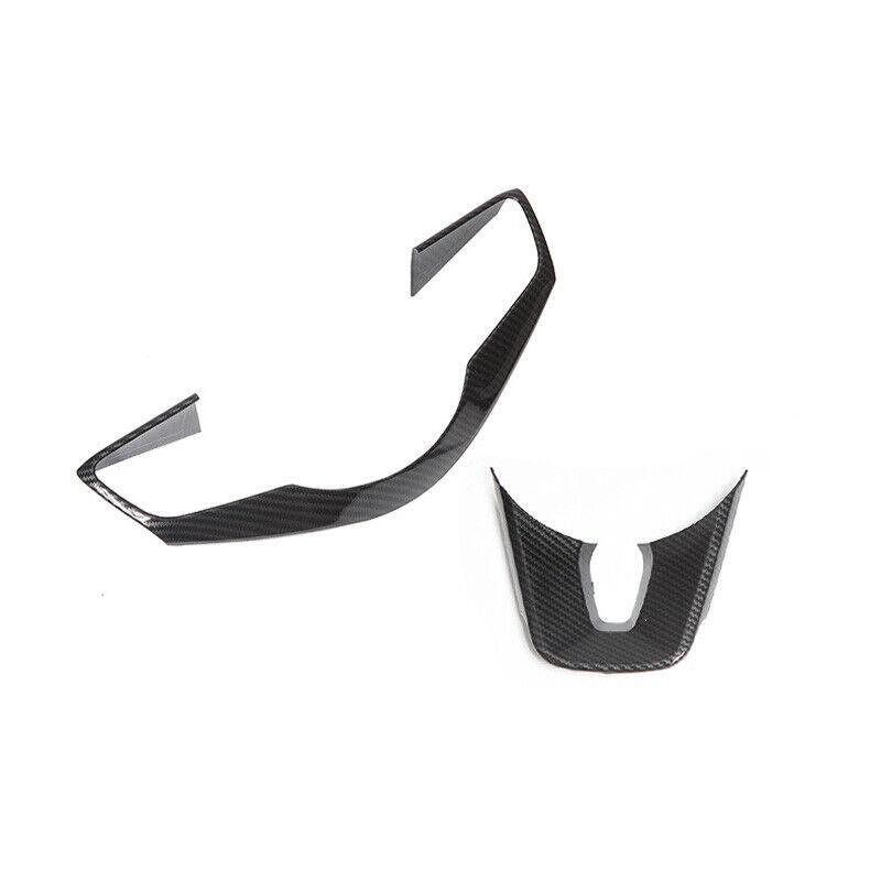 for Kia Forte K3 GT 2019-2023 Carbon Fiber Steering Wheel Strip Cover Trim 2pcs